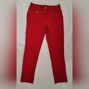 Women's Chico's So Slimming Refined Pointe Ankle Pant, Red, Size 0 =S (4), EUC